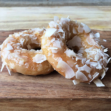 Coconut Glazed Cake Donuts