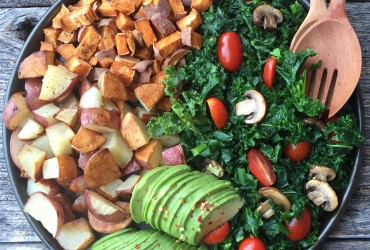 Roasted Potatoes with Garlic Kale