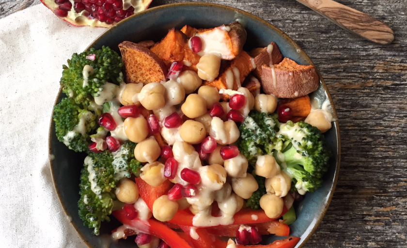 Protein Bowls with Salted Maple Tahini Sauce