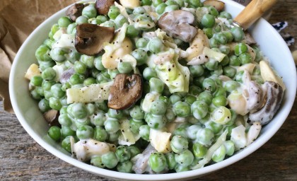 Sweet Pea + Savory Mushroom Salad