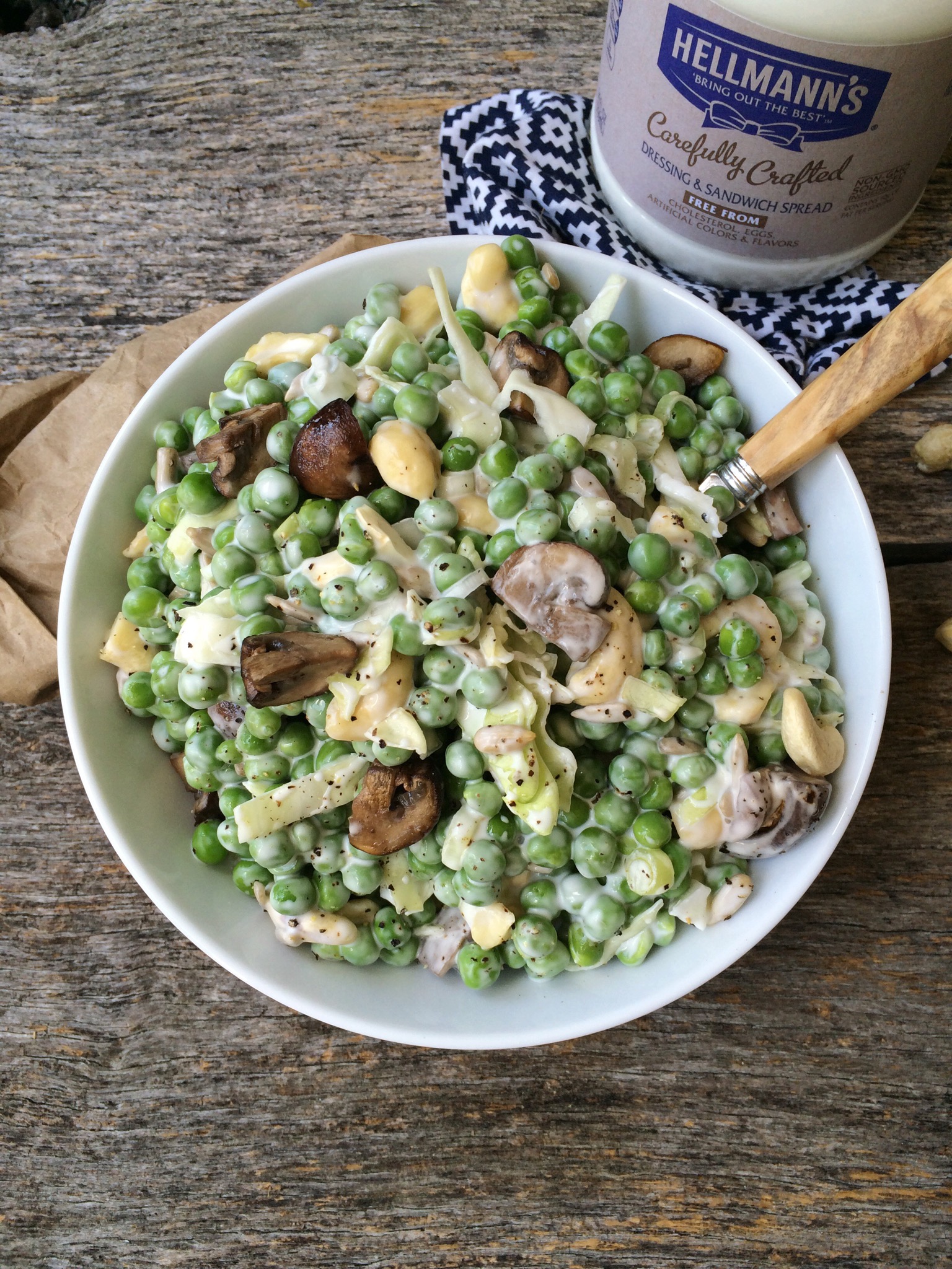 Sweet Pea + Savory Mushroom Salad - The Plantiful Blonde