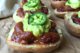 Vegan Chili Topped Potato Skins